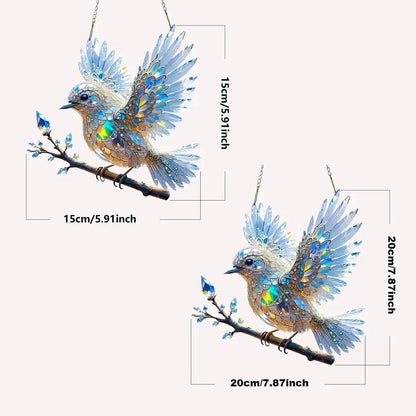 Kristallen Vogel Acryl 15x15cm 20x20cm Raamhanger Lichtreflecties Regenboog Woonkamer Raam Suncatcher Decoratie Cadeau Transparant