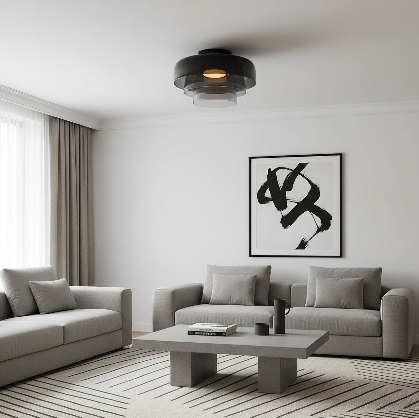 Meerlagige Glazen Plafondlamp — Modern Design Verlichting voor Slaapkamer en Woonkamer