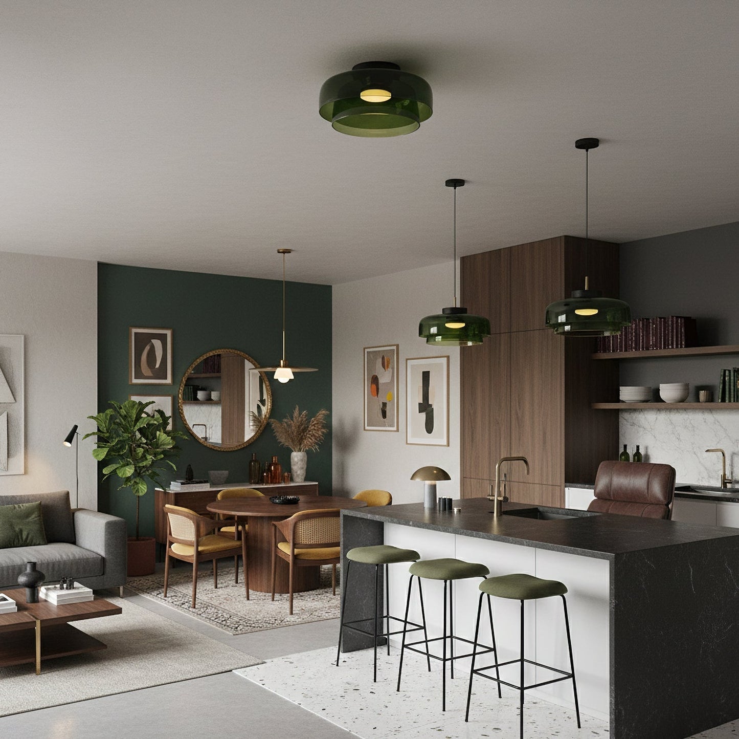 Meerlagige Glazen Plafondlamp — Modern Design Verlichting voor Slaapkamer en Woonkamer