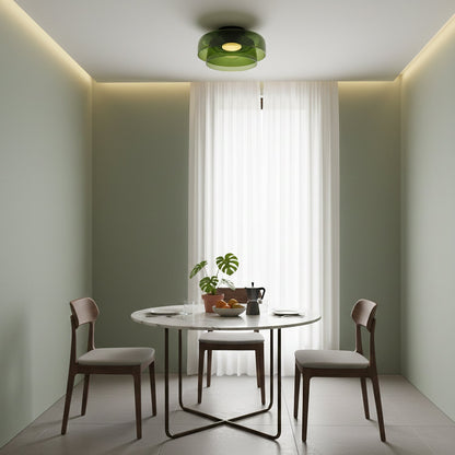 Plafondlamp Gelaagd Glas Metaal Zwart Groen Rookgrijs Oranje LED 32-42cm 3 Lichtkleuren