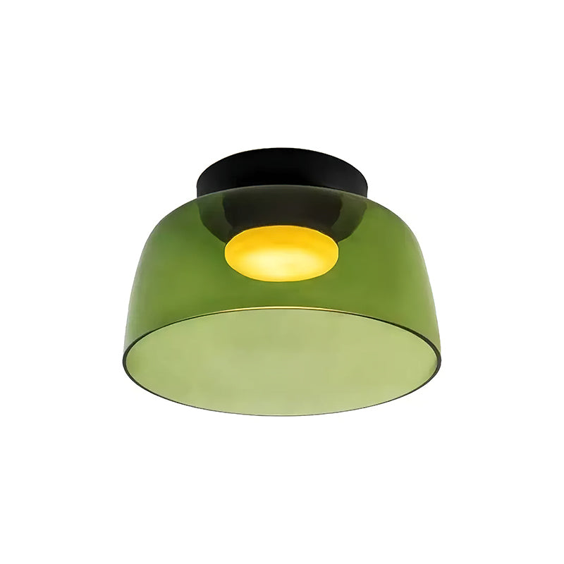 Plafondlamp Gelaagd Glas Metaal Zwart Groen Rookgrijs Oranje LED 32-42cm 3 Lichtkleuren