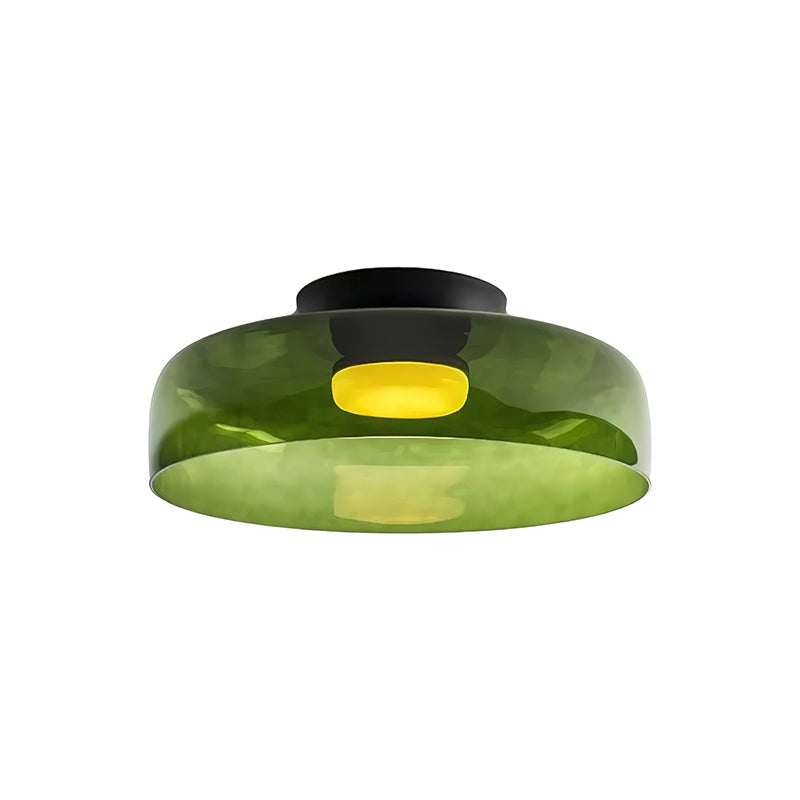 Plafondlamp Gelaagd Glas Metaal Zwart Groen Rookgrijs Oranje LED 32-42cm 3 Lichtkleuren