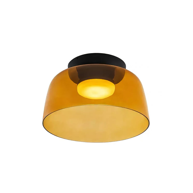 Plafondlamp Gelaagd Glas Metaal Zwart Groen Rookgrijs Oranje LED 32-42cm 3 Lichtkleuren