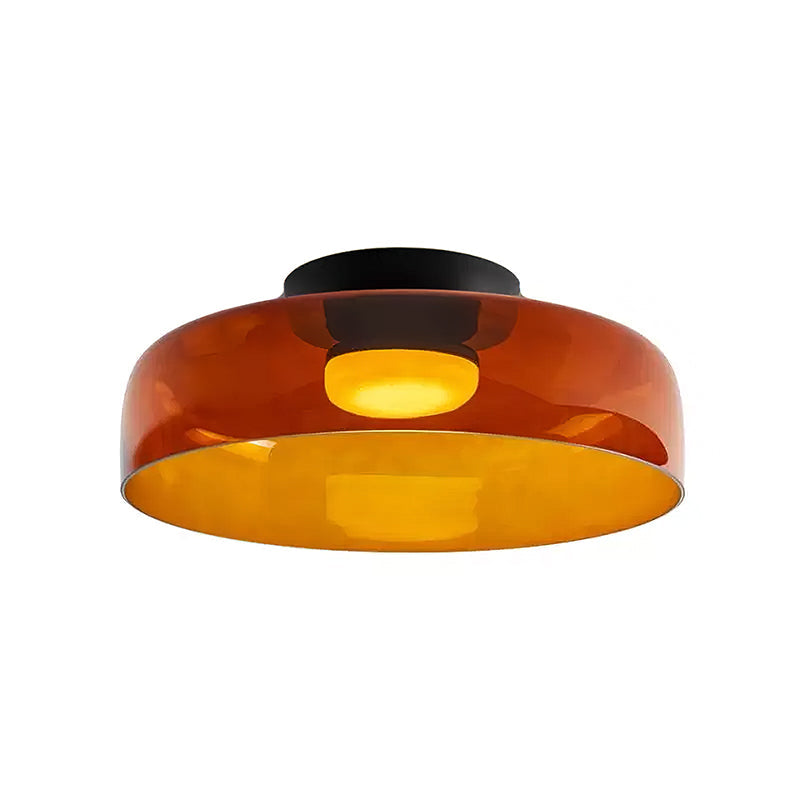 Plafondlamp Gelaagd Glas Metaal Zwart Groen Rookgrijs Oranje LED 32-42cm 3 Lichtkleuren