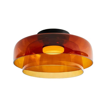 Plafondlamp Gelaagd Glas Metaal Zwart Groen Rookgrijs Oranje LED 32-42cm 3 Lichtkleuren