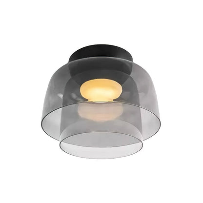 Plafondlamp Gelaagd Glas Metaal Zwart Groen Rookgrijs Oranje LED 32-42cm 3 Lichtkleuren