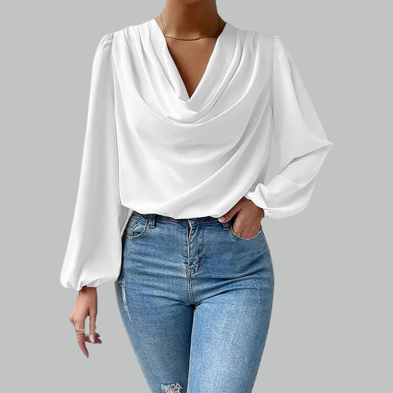 Vrouwelijke Chiffon Blouse Lange Mouwen Zomer