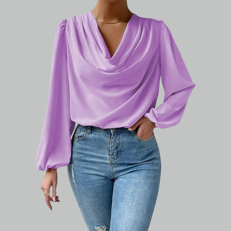 Vrouwelijke Chiffon Blouse Lange Mouwen Zomer