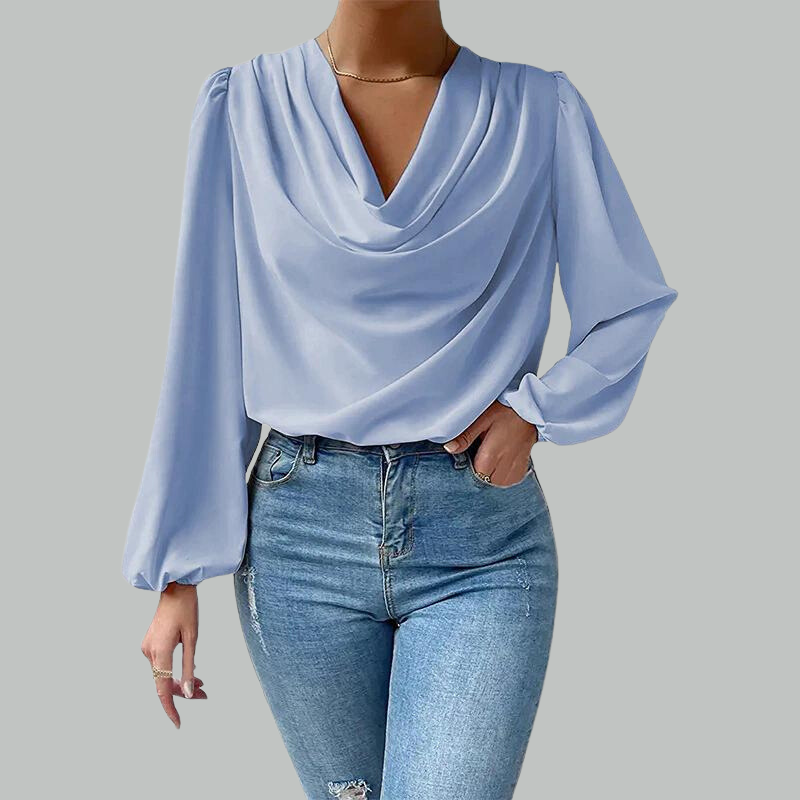 Vrouwelijke Chiffon Blouse Lange Mouwen Zomer