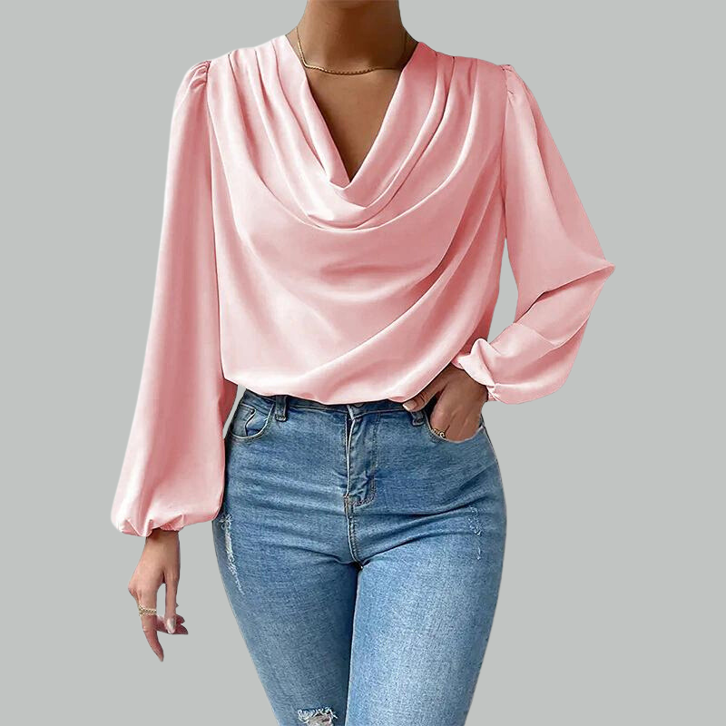 Vrouwelijke Chiffon Blouse Lange Mouwen Zomer