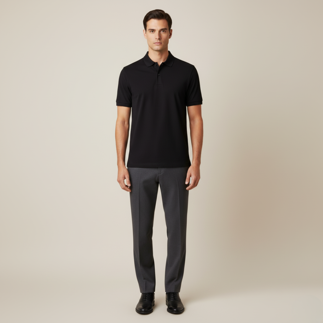Herenshirt Klassieke Polo Lange Mouw Elegante Stijl - StudioMarella
