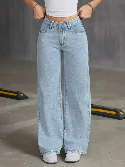 Licht Gewassen Wijde Pijpen Jeans | Dames Jeans 1