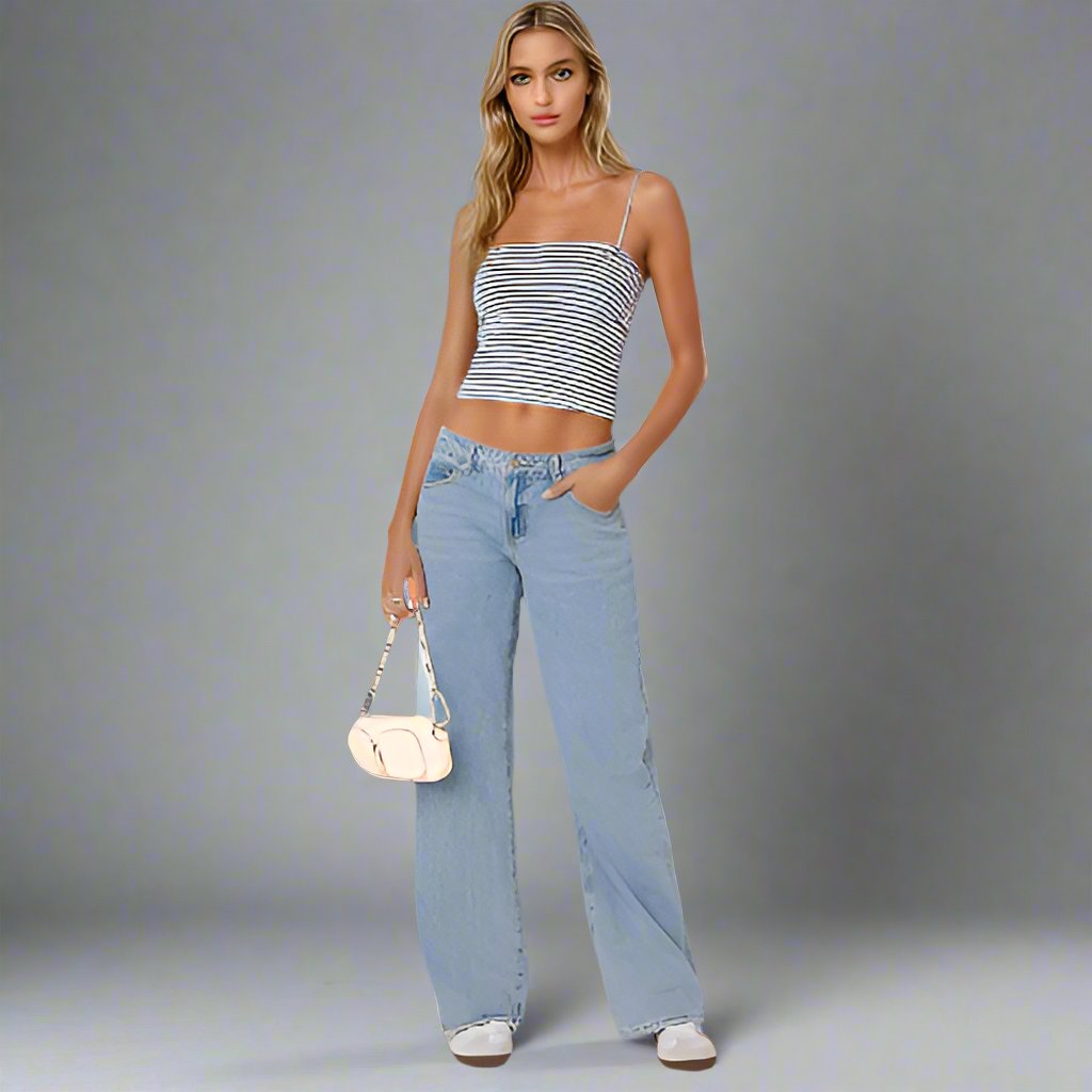 Roxy Low-Rise Jeans Comfortabel Stretch Y2K Stijl