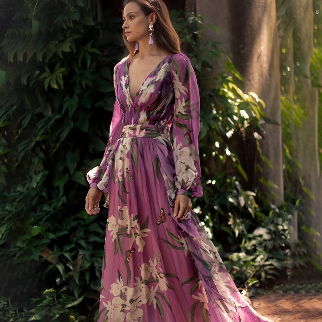 Bloemenjurk Chiffon Jurk met Vrouwelijke Print - StudioMarella