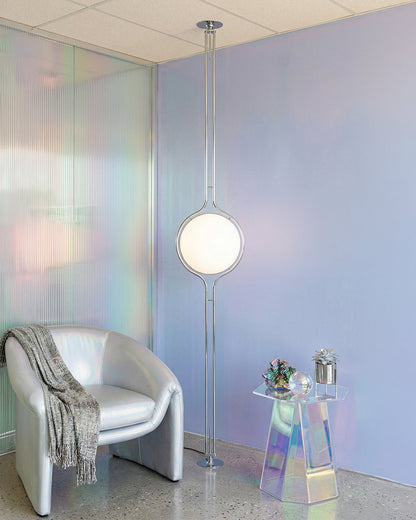 Moderne Vloerlamp met Chroomafwerking en Acrylbollen – Sfeervolle Verlichting voor Woonkamer en Slaapkamer