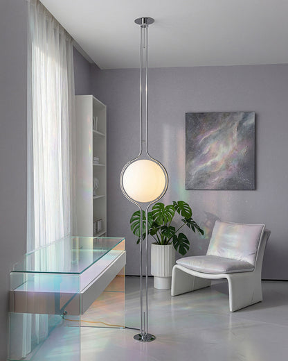 Moderne Vloerlamp met Chroomafwerking en Acrylbollen – Sfeervolle Verlichting voor Woonkamer en Slaapkamer