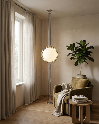 Moderne Vloerlamp met Chroomafwerking en Acrylbollen – Sfeervolle Verlichting voor Woonkamer en Slaapkamer