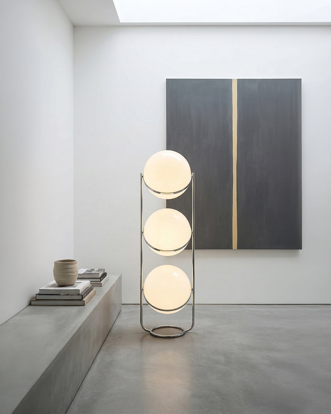 Moderne Vloerlamp met Chroomafwerking en Acrylbollen – Sfeervolle Verlichting voor Woonkamer en Slaapkamer