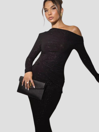 Feestelijke Glitter Maxi Jurk voor Vrouw Nieuwjaar - StudioMarella