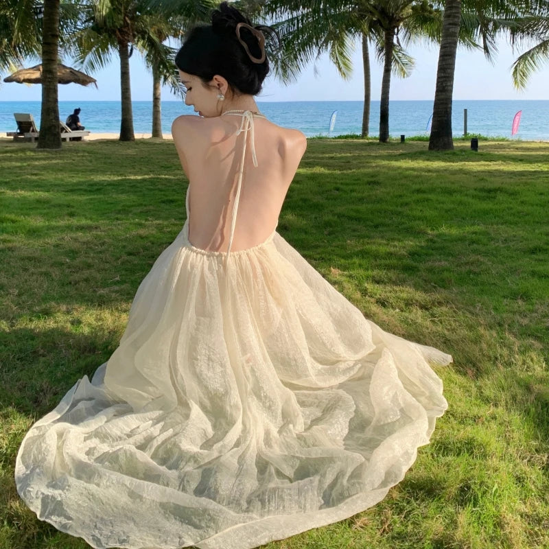 Fee Lange Zomerjurk Backless Vrouwenjurk Zomerse Stijl
