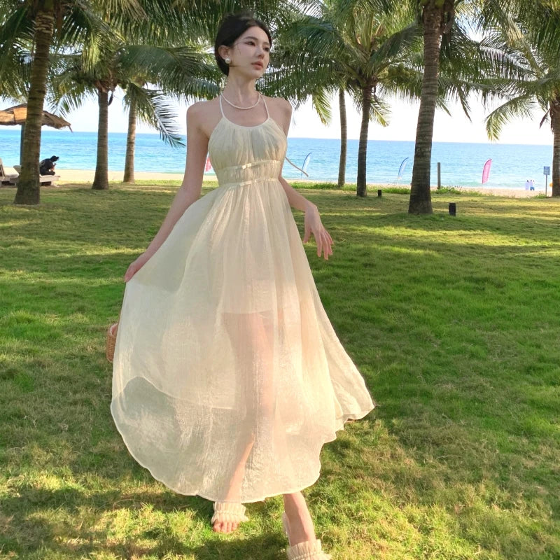 Fee Lange Zomerjurk Backless Vrouwenjurk Zomerse Stijl