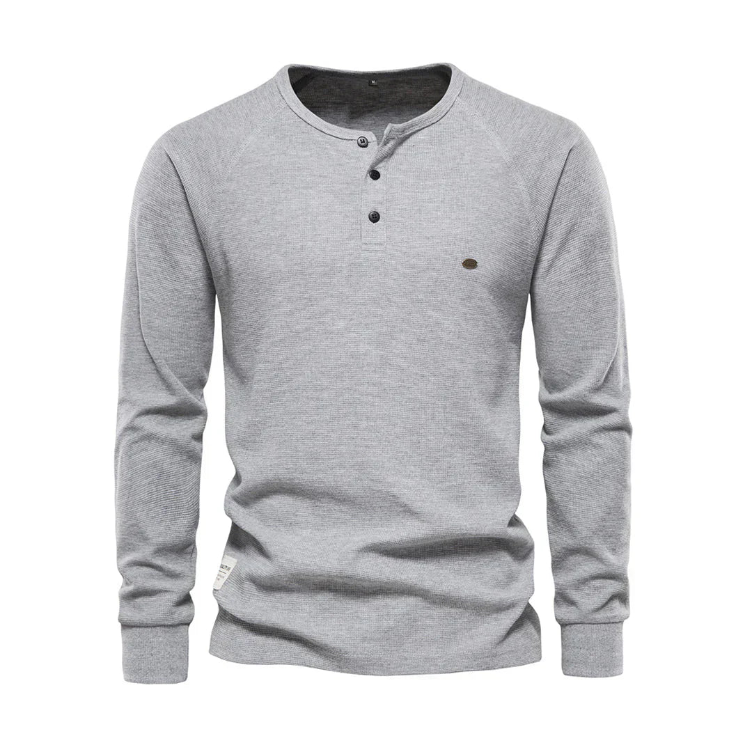 Heren Overhemd Lange Mouw Ronde Hals Knoopsluiting Comfortabel