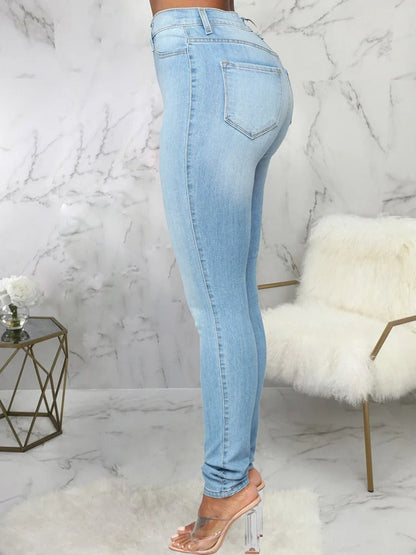 Hoge Taille Jeans Dames Elastisch Comfortabel