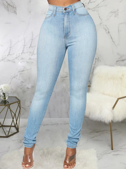 Hoge Taille Jeans Dames Elastisch Comfortabel
