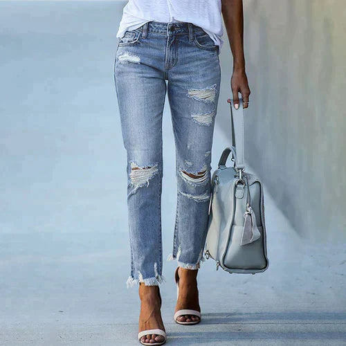Gescheurde Jeans Dames Casual Mode