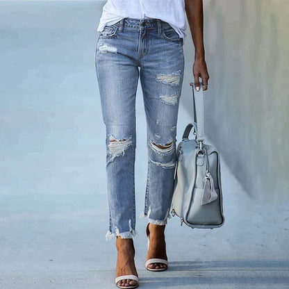 Gescheurde Jeans Dames Casual Mode