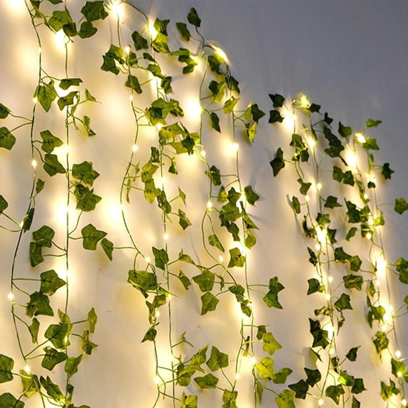 LED Lichtsnoer Vintage met Bladranken Warm Wit voor Tuin en Interieur
