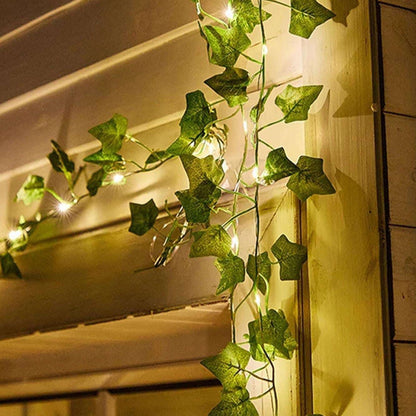 LED Lichtsnoer Vintage met Bladranken Warm Wit voor Tuin en Interieur