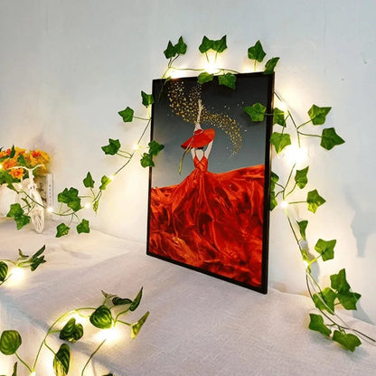 LED Lichtsnoer Vintage met Bladranken Warm Wit voor Tuin en Interieur