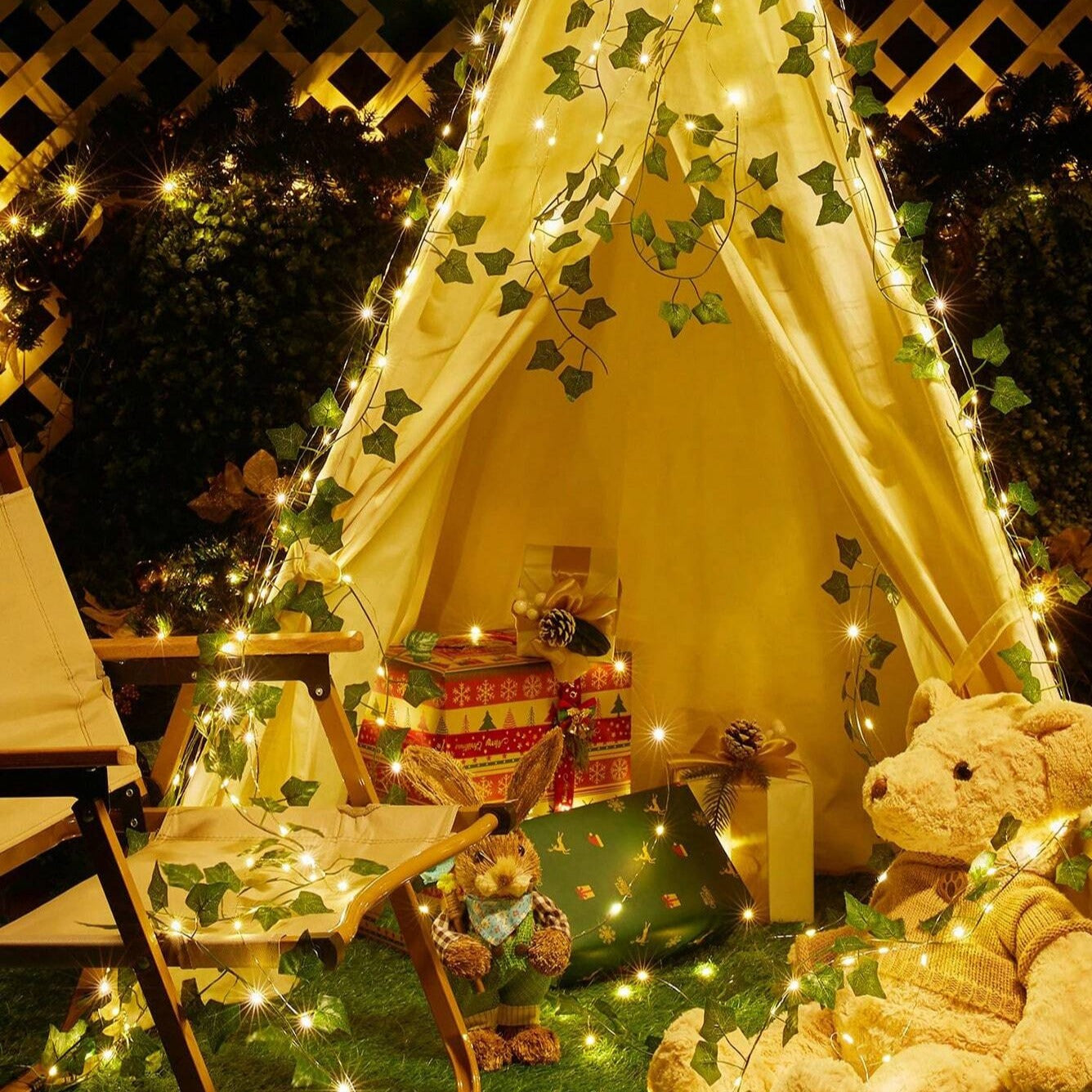 LED Lichtsnoer Vintage met Bladranken Warm Wit voor Tuin en Interieur