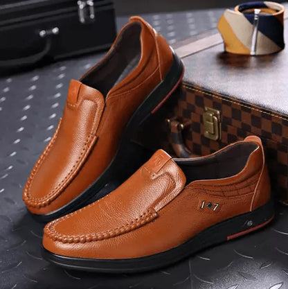 Leren Herenschoenen Casual Loafers Comfortabele Zolen