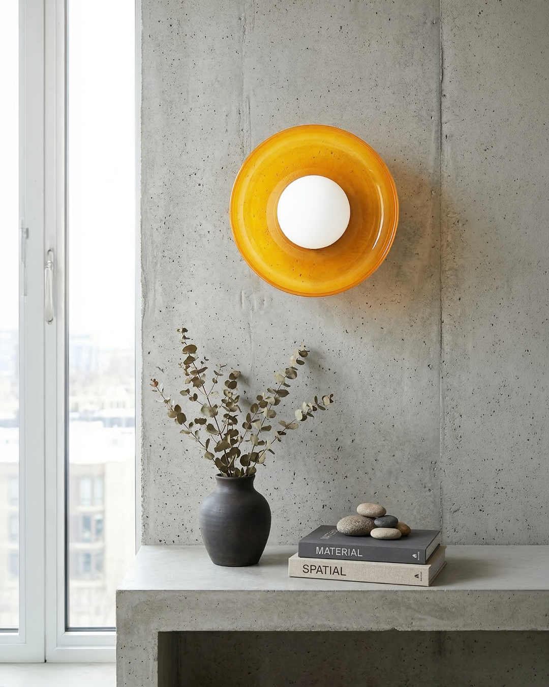 Minimalistische Glazen Wand- en Plafondlamp — Moderne Verlichting voor Gang & Slaapkamer — Dimbaar LED — Ø25 / Ø35 cm