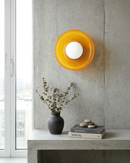Minimalistische Glazen Wand- en Plafondlamp — Moderne Verlichting voor Gang & Slaapkamer — Dimbaar LED — Ø25 / Ø35 cm
