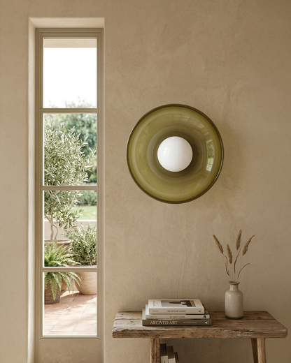 Minimalistische Glazen Wand- en Plafondlamp — Moderne Verlichting voor Gang & Slaapkamer — Dimbaar LED — Ø25 / Ø35 cm