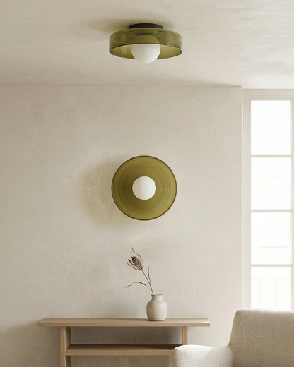 Minimalistische Glazen Wand- en Plafondlamp — Moderne Verlichting voor Gang & Slaapkamer — Dimbaar LED — Ø25 / Ø35 cm
