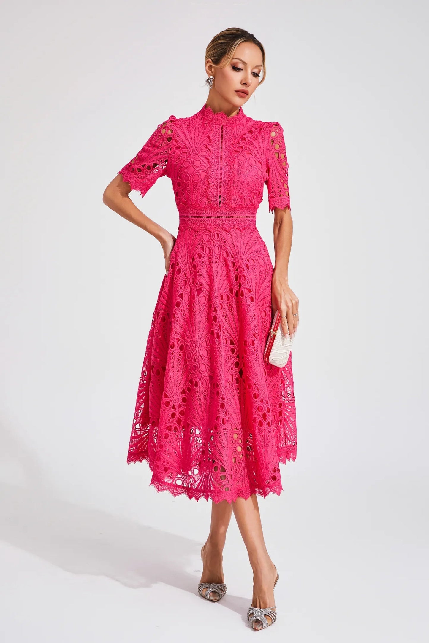 Lina | Dames Midi-jurk - Delicaat Kant, Elegant en Flatterend 3