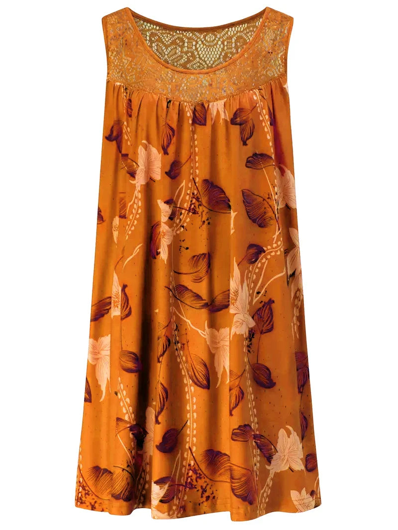 Lina | Elegante Vloeiende Lange Jurk Dames met Kantdetails - Maxi Jurk voor Zomer en Feestjes 0