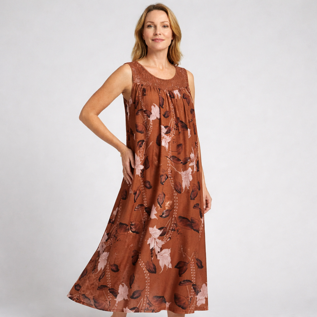 Lina | Elegante Vloeiende Lange Jurk Dames met Kantdetails - Maxi Jurk voor Zomer en Feestjes 7