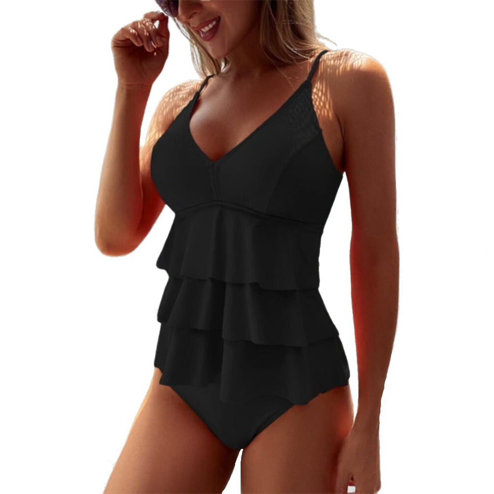 Dames Badpak Zomerse V-hals met Volants en Flatterend Design