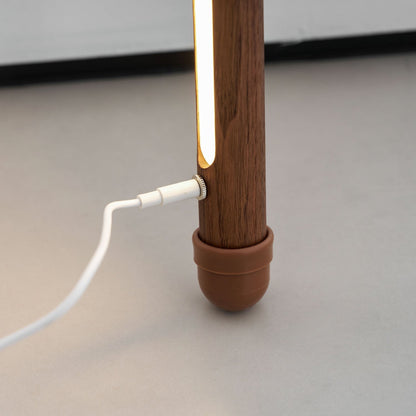 Scandinavische Vloerlamp Hout & Acryl met Geïntegreerde LED Staaflamp 135cm