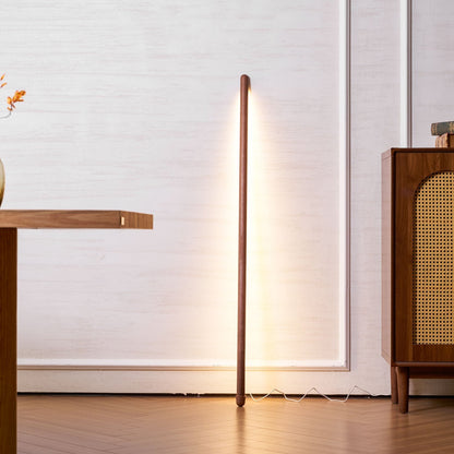 Scandinavische Vloerlamp Hout & Acryl met Geïntegreerde LED Staaflamp 135cm