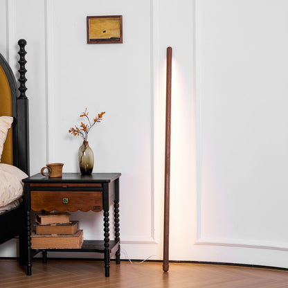 Scandinavische Vloerlamp Hout & Acryl met Geïntegreerde LED Staaflamp 135cm