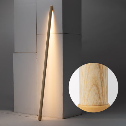 Scandinavische Vloerlamp Hout & Acryl met Geïntegreerde LED Staaflamp 135cm