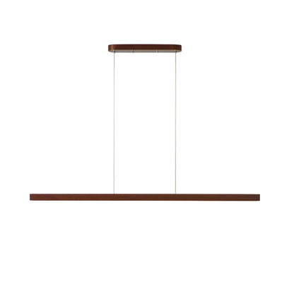 Lineaire Houten Hanglamp — Scandinavische LED Pendel met Verstelbare Hoogte