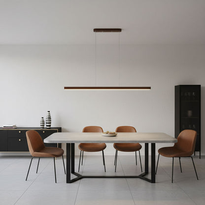 LED Hanglamp Hout Lineair Warm Licht Eettafel Kookeiland Minimalistisch Japandi Design Verstelbaar Snoer Balklamp