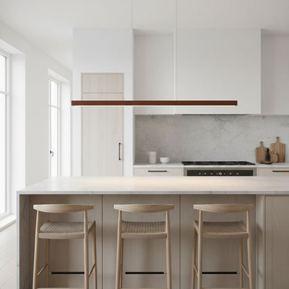 LED Hanglamp Hout Lineair Warm Licht Eettafel Kookeiland Minimalistisch Japandi Design Verstelbaar Snoer Balklamp